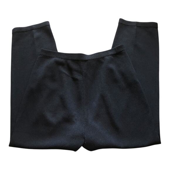 St. John Black Santana Knitted Pull On Straight Leg Outdoor Pants Womens Size 10 - Picture 8 of 13